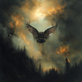 Image for Overhead the spread wings